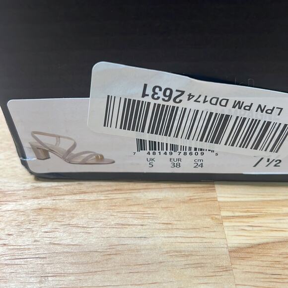 NEW Naturalizer 7.5 Women's Vanessa Gold Rhinestone Silver Block Heel Shoes - Picture 3 of 10